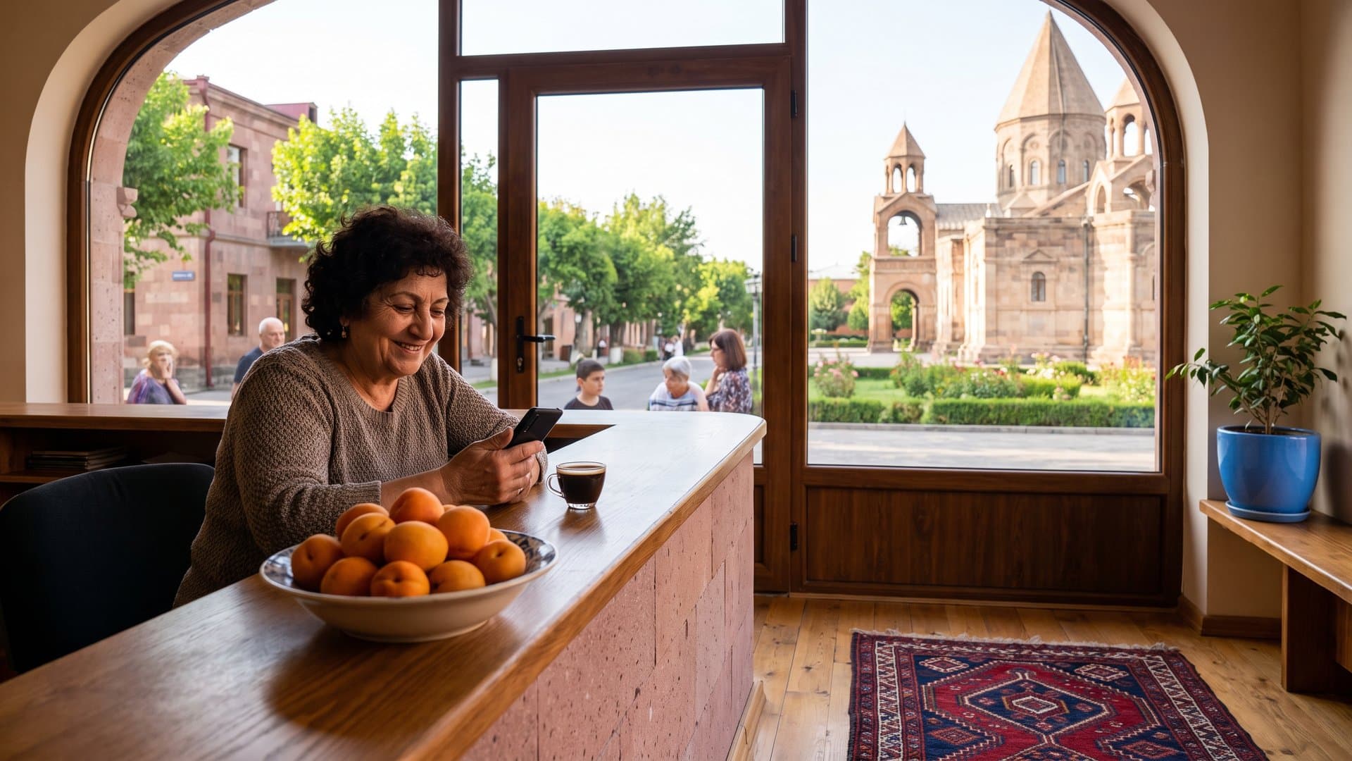 Հյուրատան տերը հեռախոսով պատասխանում է հյուրերին